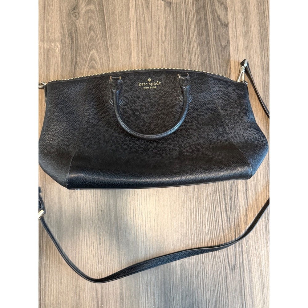 Kate Spade New York black pebbled leather satchel
